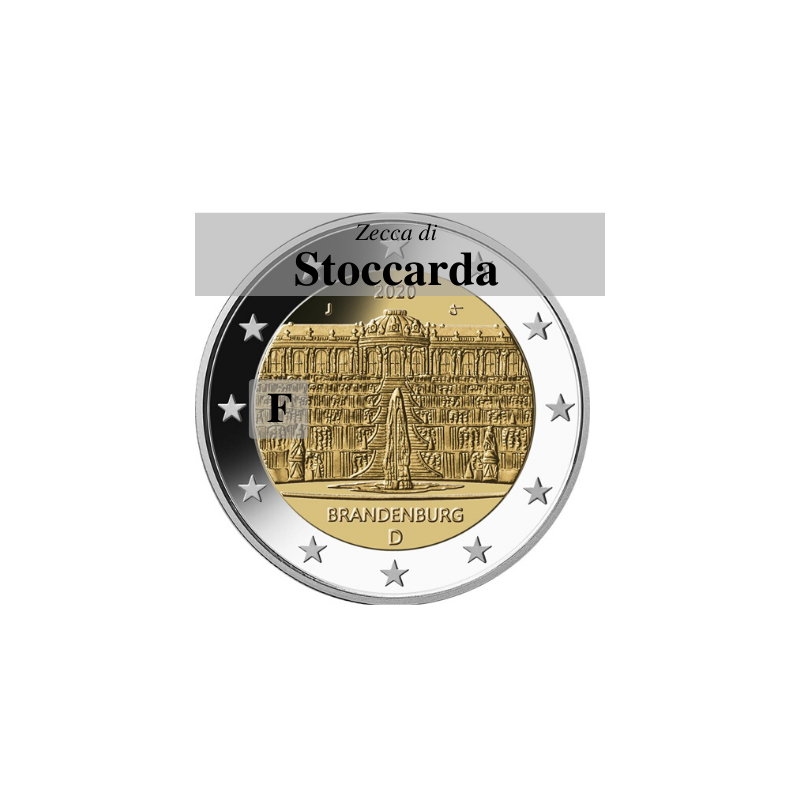 Germania 2020 - 2 euro commemorativo palazzo di Sanssouci, 14° moneta dedicata ai Lander tedeschi - zecca di Stoccarda F