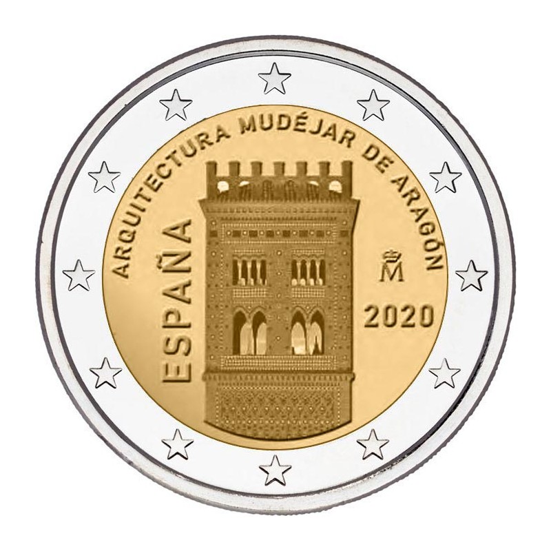 España 2020 - 2 euros Arquitectura mudéjar de Aragón