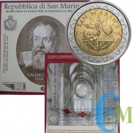 Saint-Marin 2005 - 2 euros Galileo Galilei en dossier