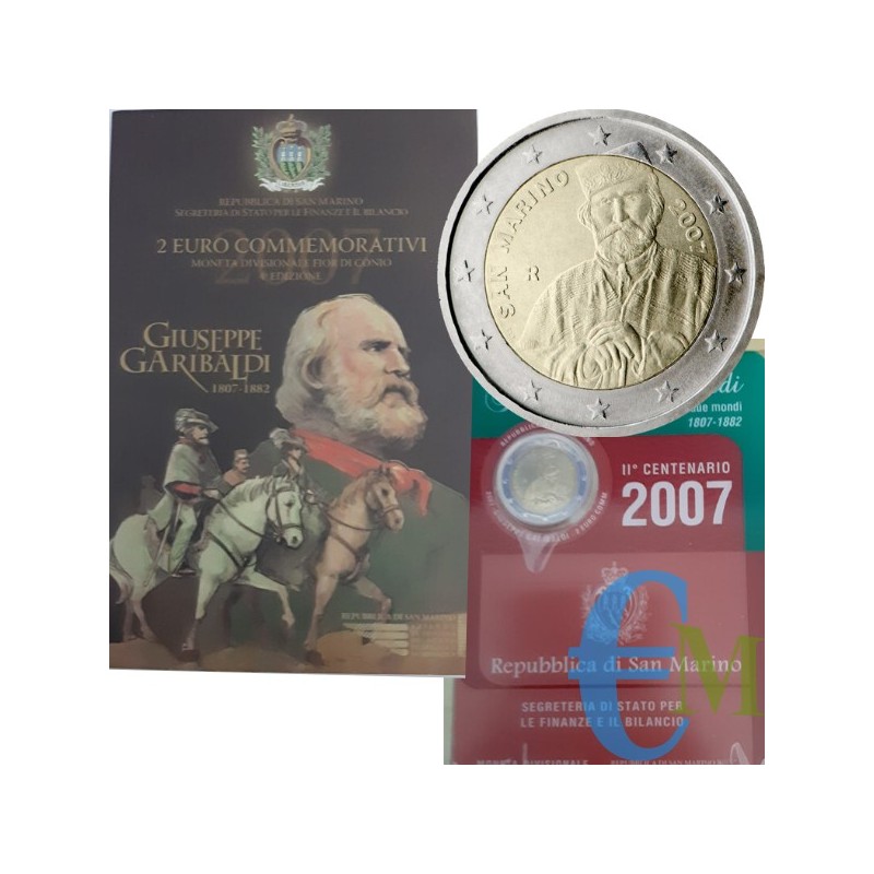 San Marino 2007 - 2 euro 200° nascita Giuseppe Garibaldi