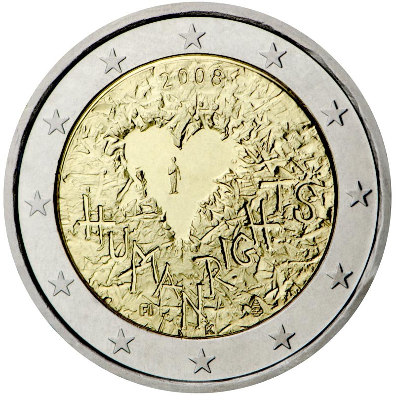 Finlandia 2008 - 2 euros conmemorativos del 60 aniversario de la Declaración Universal de Derechos Humanos