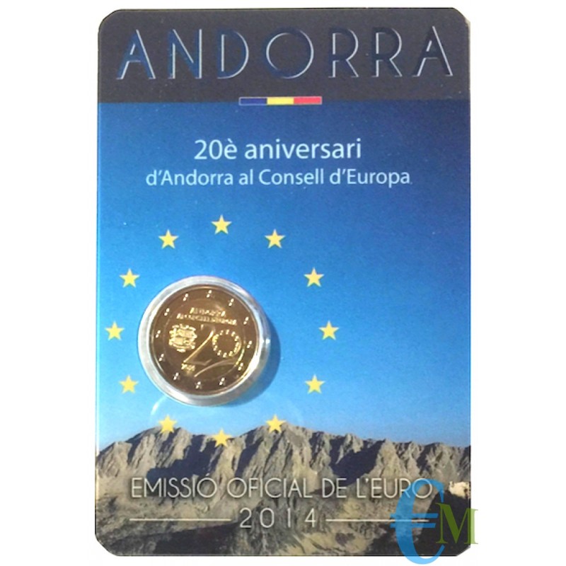 Andorra 2014 - 2 euro commemorativo 20° anniversario dell'ingresso di Andorra nel Consiglio d'Europa