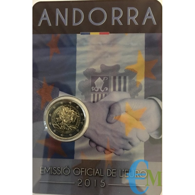 Andorra 2015 - 2 euro commemorativo 25° anniversario della firma dell'accordo doganale con l'Unione Europea.