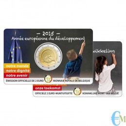 Bélgica 2015 - 2 euros año europeo para el desarrollo BU en coincard FR