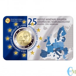 Belgique 2019 - 2 euros 25ème Institut Monétaire EMI BU en coincard FR