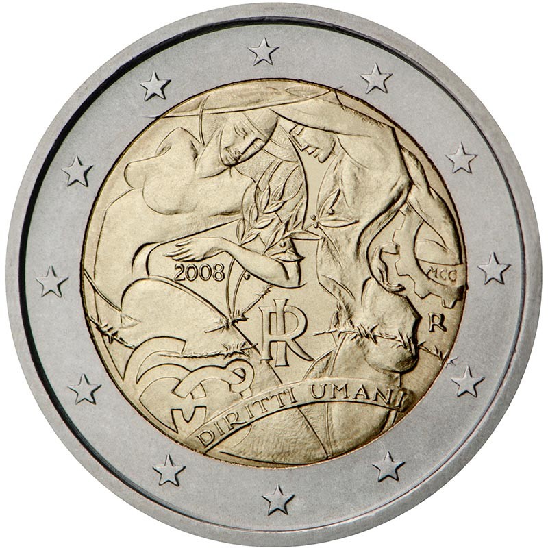 Italia 2008 - 2 euro commemorativo 60° anniversario della Dichiarazione universale dei diritti dell'uomo