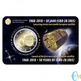 Bélgica 2018 - 2 euros del satélite europeo ESRO-2B BU en coincard NL