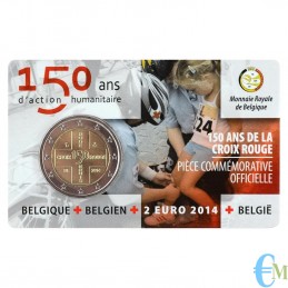 Belgio 2014 - 2 euro 150° Croce Rossa BU in coincard FR