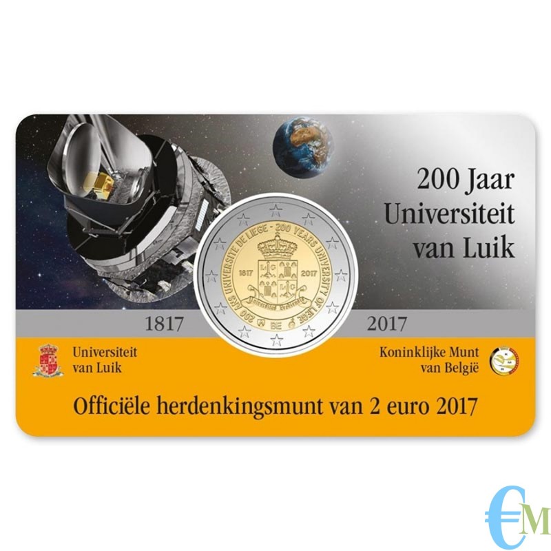 Belgio 2017 - 2 euro Università di Liegi BU in coincard NL