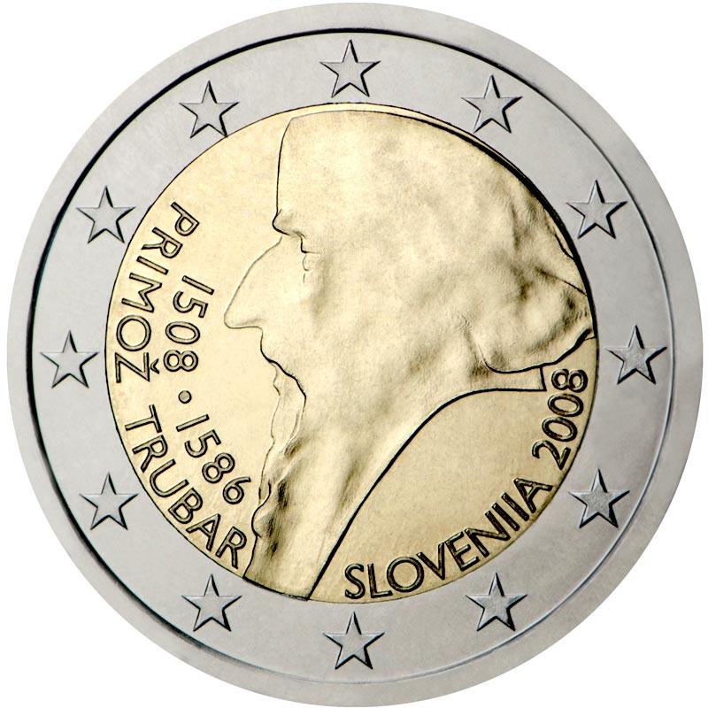 Slovenia 2008 - 2 euro 500° nascita Primož Trubar