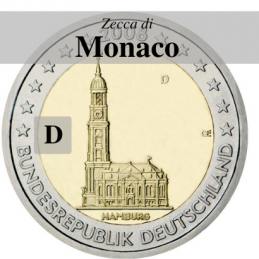 Allemagne 2008 - 2 euros Cathédrale Hambourg - Mint D