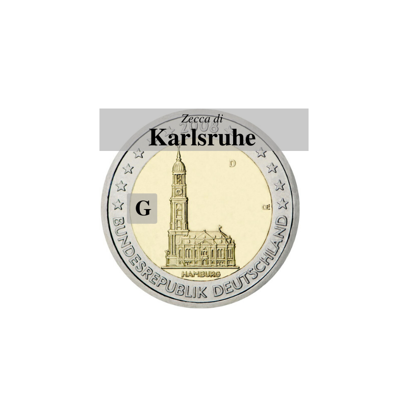 Allemagne 2008 - 2 euros Cathédrale Hambourg - Mint G