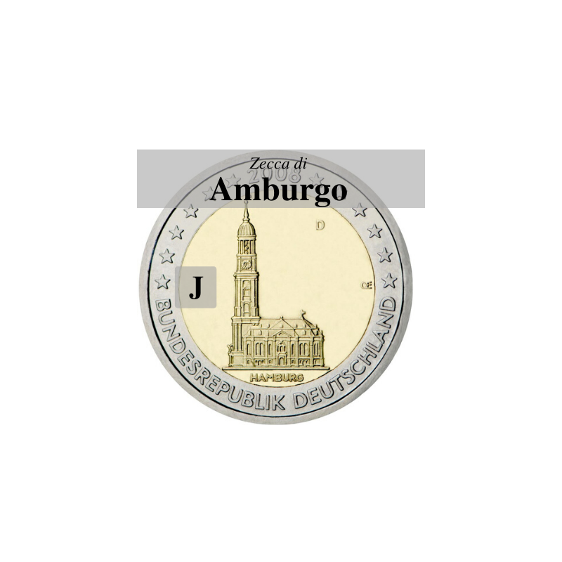 Allemagne 2008 - 2 euros Cathédrale Hambourg - Mint J