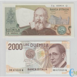 Italia - Lotto 2000 Lire Galileo Galilei e 2000 Lire G. Marconi