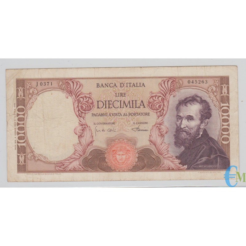 Italia - 10000 Lire Michelangelo 04.01.1968