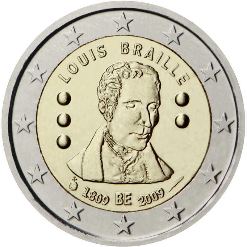 Bélgica 2009 - 2 euros 200 nacimiento de Louis Braille