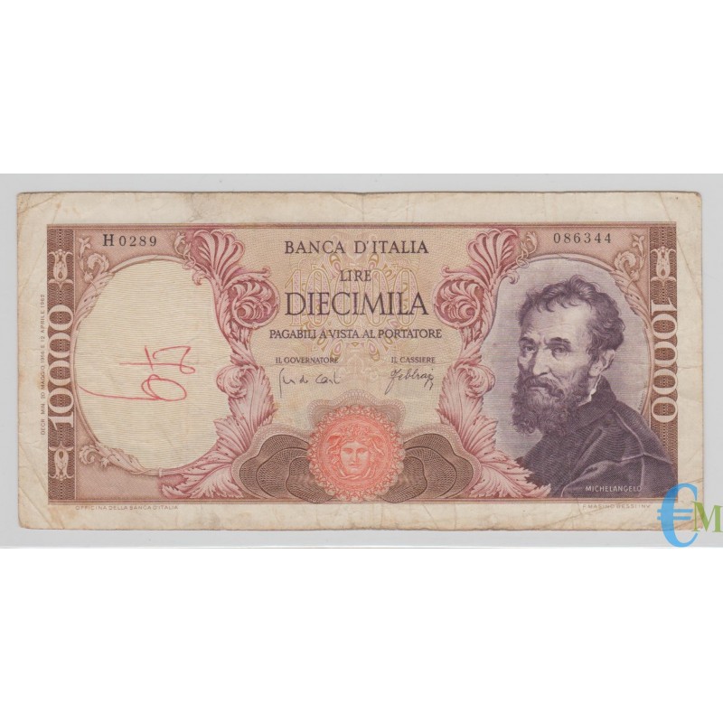 Italia - 10000 Lire Michelangelo 20.05.1966