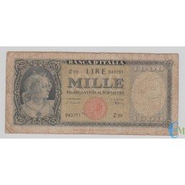 Italia - 1000 Lire Italia Ornata di Perle Testina 20.03.1947