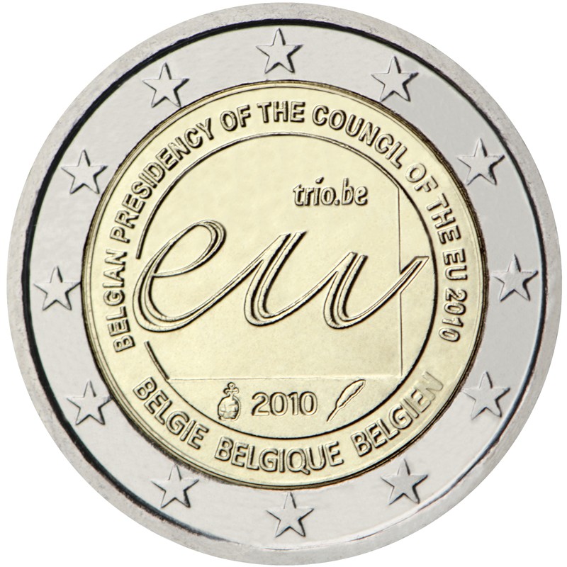Belgique 2010 - 2 euros Présidence belge de l'UE Conseil de l'Europe