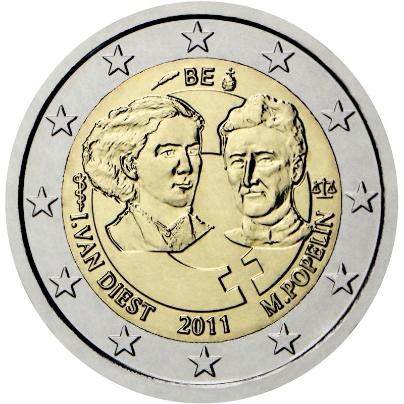 Belgique 2011 - 2 euros commémorative du 100e anniversaire de la journée internationale de la femme.