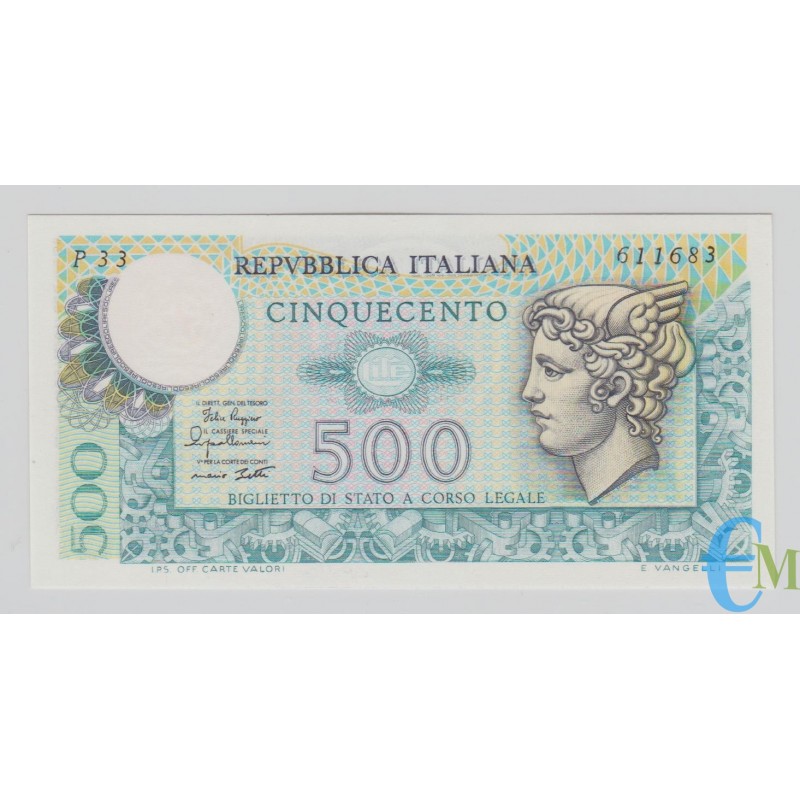 Italia - 500 Lire Biglietto di Stato Mercurio 02.04.1979