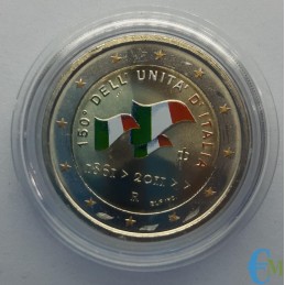 Italia 2011 - 2 euro commemorativo colorato 150° anniversario dell'unità d'Italia.