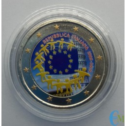 Italie 2015 - 2 euros 30e drapeau européen coloré