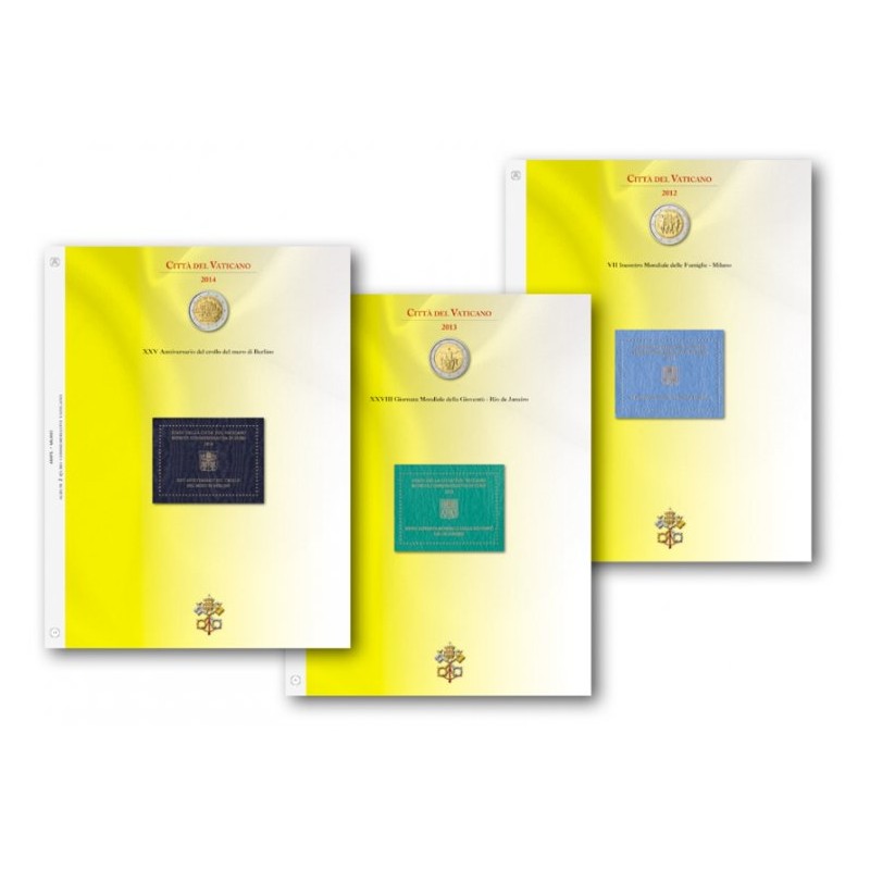 Blocco fogli 2 € Commemorativo Vaticano dal 2004 al 2014