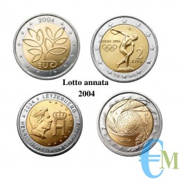 2004 - Lot de 2 pièces commémoratives en euros de 2004
