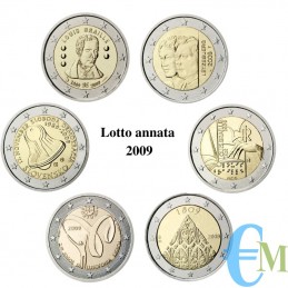 2009 - Lot de 2 euros années commémoratives à partir de 2009