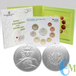 Italia 2020 - Divisionale Euro Ufficiale - 9 valori con 5€ Argento