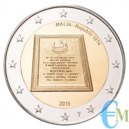 Malta 2015 - 2 euro commemorativo 5° moneta della serie dedicata alla storia della costituzione.