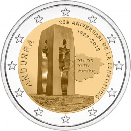 Andorra 2018 - 2 euro commemorativo 25° anniversario della Costituzione di Andorra