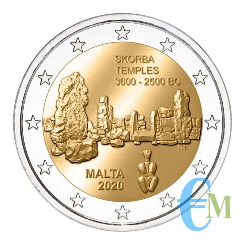 Malta 2020 - 2 euro commemorativo 5° moneta della serie dedicata ai siti preistorici maltesi.