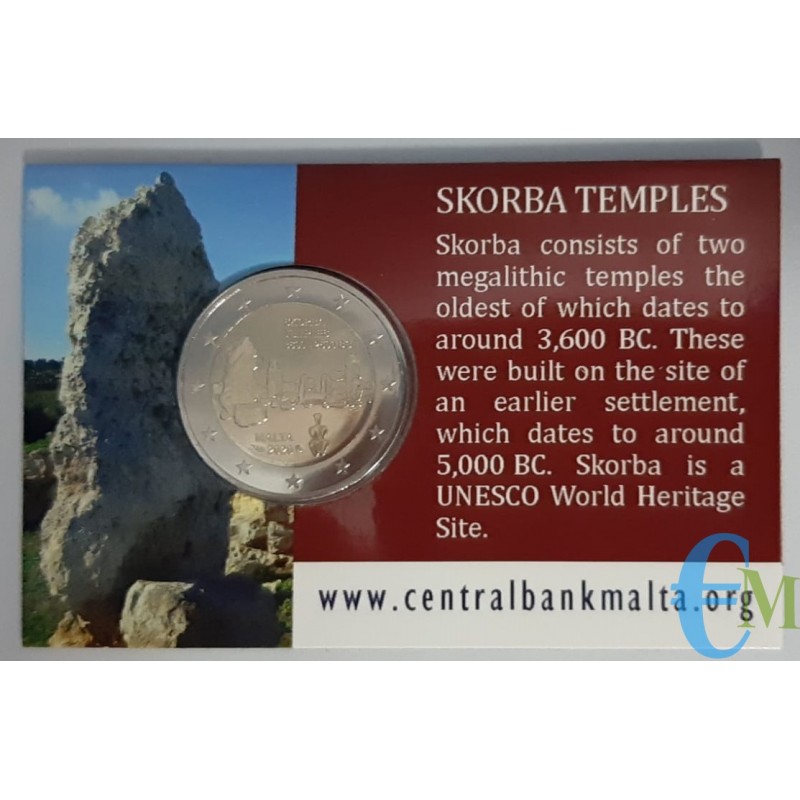 Malta 2020 - 2 euro Templi di Scorba BU in coincard