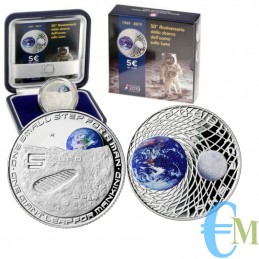 Italie 2019 - 5 euros 50e Atterrissage de l'homme sur la Lune