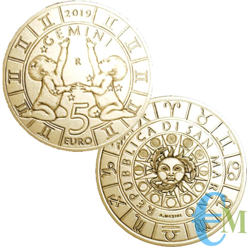 San Marino 2019 - 5 Euro Zodiac Gemini
