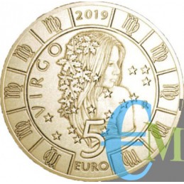 San Marino 2019 - 5 Euro Zodiaco Vergine dritto