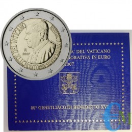 Vaticano 2007 - 2 euros 80 aniversario de Benedicto XVI