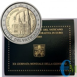 Vaticano 2005 - 2 euros Jornada de la Juventud G.M.G Colonia en carpeta