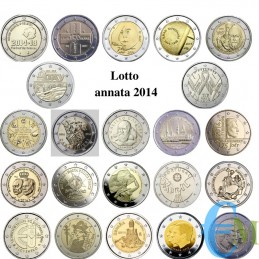 2014 - Lotto annata 2 euro commemorativi del 2014