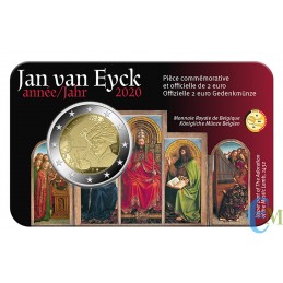 Belgio 2020 - 2 euro 630° nascita Jan van Eyck BU in coincard FR