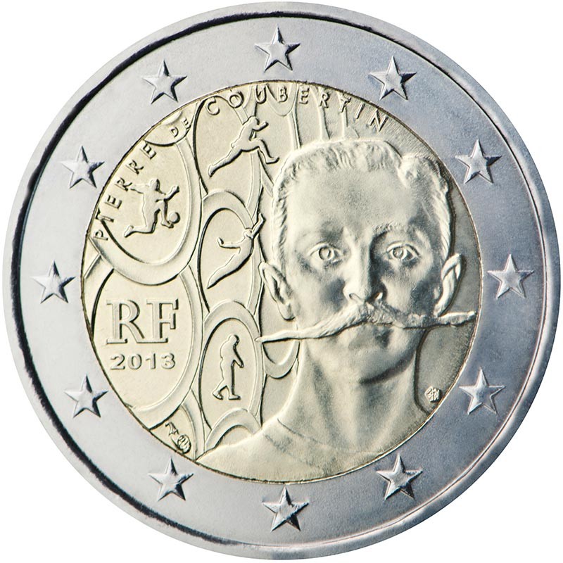 France 2013 - 2 euros 150e naissance de Pierre de Coubertin