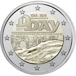 Francia 2014 - 2 euro commemorativo 70° anniversario dello sbarco in Normandia D-Day.
