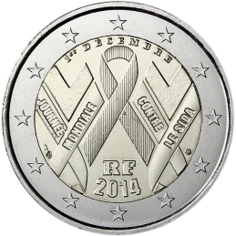 France 2014 - 2 euros Journée mondiale contre le SIDA.