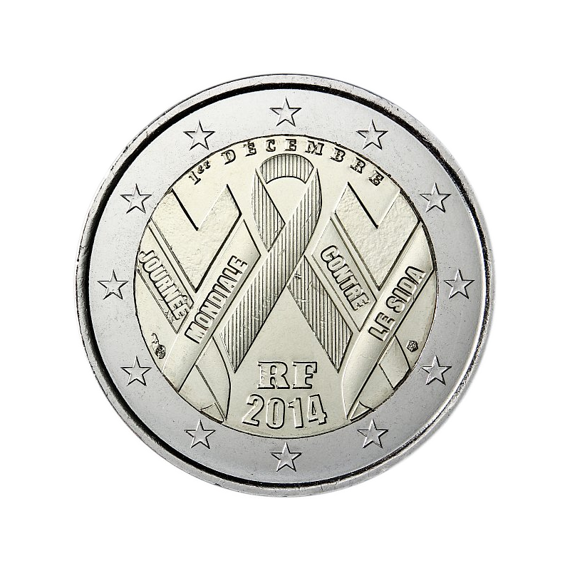France 2014 - 2 euros Journée mondiale contre le SIDA.