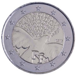 Francia 2015 - 2 euro commemorativo dal 1945 l'Europa costruisce la pace e la sicurezza.