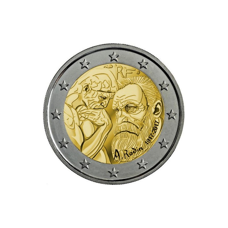 Francia 2017 - 2 euro commemorativo 100° anniversario della morte di Auguste Rodin (1840 - 1917), scultore e pittore francese.