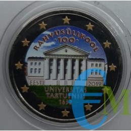 2 euro colorato 100° Università di Tartu