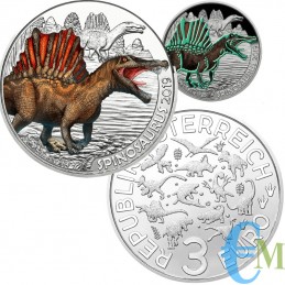 Autriche 2019 - 3 euros Spinosaurus - 1ère pièce Supersaurus